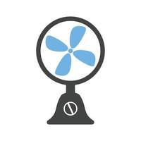 Table Fan Glyph Blue and Black Icon vector