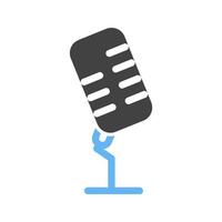 Microphone II Glyph Blue and Black Icon vector