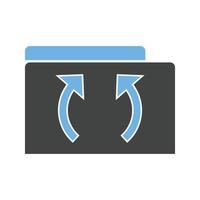 File Management Glyph Blue and Black Icon vector