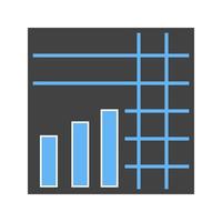 Stacked Graph Glyph Blue and Black Icon vector