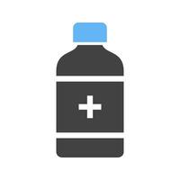 Medicine Bottle Glyph Blue and Black Icon vector