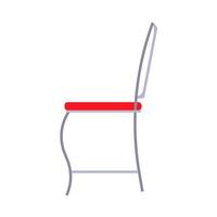 Chair side view vector icon fruniture illustration isolated white. Interior seat office symbol. Modern sofa stool living room