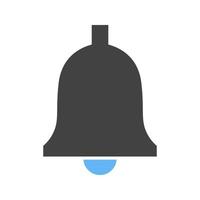 Ringing Bell Glyph Blue and Black Icon vector