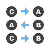 Logic Glyph Blue and Black Icon vector