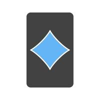 tarjeta de diamantes glifo icono azul y negro vector