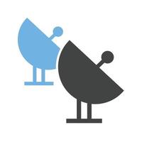 Two Satellites Glyph Blue and Black Icon vector