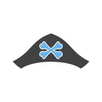 Pirate Hat II Glyph Blue and Black Icon vector