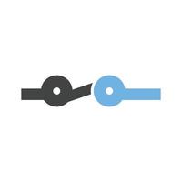 Switch Closed Glyph Blue and Black Icon vector