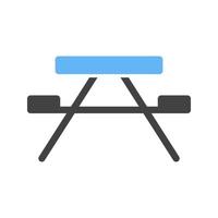 Wooden Bench Glyph Blue and Black Icon vector