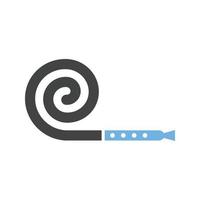 Party Blower Glyph Blue and Black Icon vector