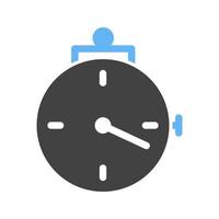 StopWatch Glyph Blue and Black Icon vector