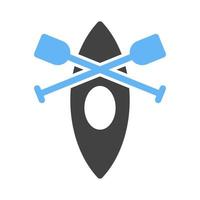 Boat II Glyph Blue and Black Icon vector