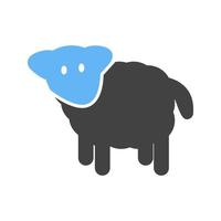 Farm Animal Glyph Blue and Black Icon vector