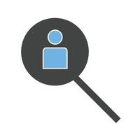 Search Staff Glyph Blue and Black Icon vector