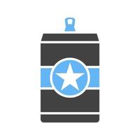 Beer Can I Glyph Blue and Black Icon vector