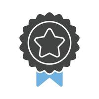 Award Glyph Blue and Black Icon vector