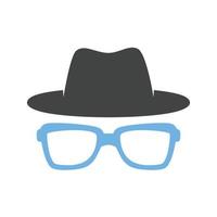 Hipster Style I Glyph Blue and Black Icon vector