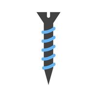 Screw Glyph Blue and Black Icon vector