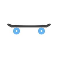 Skateboard Glyph Blue and Black Icon vector