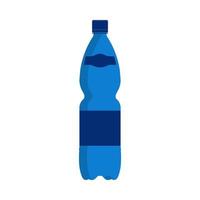 bebida de icono de vector de botella de agua. recipiente de líquido de bebida azul de plástico aislado. tapa de símbolo de soda mineral. paquete vertical plano simple