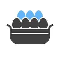 Eggs Basket I Glyph Blue and Black Icon vector