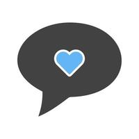 Chat bubble Glyph Blue and Black Icon vector