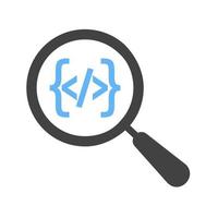 Search from Code Glyph Blue and Black Icon vector