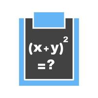 Solving Formula Glyph Blue and Black Icon vector