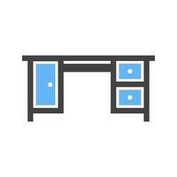 Table with Drawers II Glyph Blue and Black Icon vector