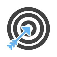 On Target Glyph Blue and Black Icon vector