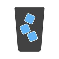 Iced Coffee Glyph Blue and Black Icon vector