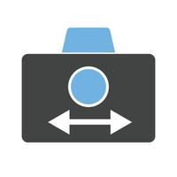 Switch Camera Glyph Blue and Black Icon vector