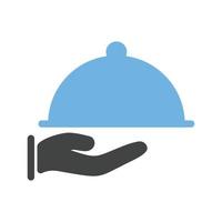 Serve Dinner Glyph Blue and Black Icon vector