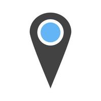 Location Tag Glyph Blue and Black Icon vector