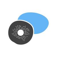 Kiwi Glyph Blue and Black Icon vector