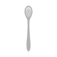 Spoon closeup equipment tool vector icon. Flat kitchen silverware top view silhouette