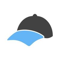 P Cap Glyph Blue and Black Icon vector