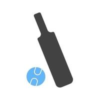 Cricket Bat and Ball Glyph Blue and Black Icon vector