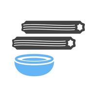 Churros Glyph Blue and Black Icon vector