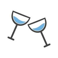 Party Glasses Glyph Blue and Black Icon vector