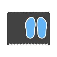 Zapato estera glifo icono azul y negro vector