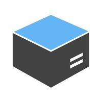 Cargo Box Glyph Blue and Black Icon vector