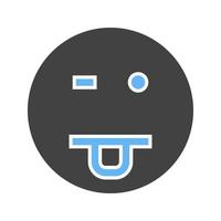 Drooling Glyph Blue and Black Icon vector