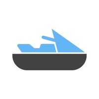 Jet Ski Glyph Blue and Black Icon vector