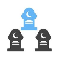 Graveyard Glyph Blue and Black Icon vector