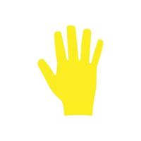 Work gloves yellow professional care service housework vector icon. Uniform equipment garden protection