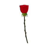 rosa roja naturaleza flor planta vector icono. romance flor primer plano día del amor. ilustración de símbolo de silueta