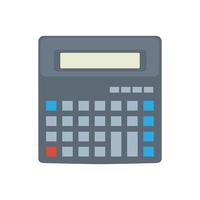 calculadora icono de finanzas matemáticas con pantalla de ilustración de vector de botón. calculadora de negocios oficina símbolo aislado blanco. signo electrónico financiero icono de finanzas informáticas matemáticas. exhibición de educación