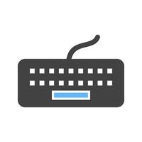 Keyboard Glyph Blue and Black Icon vector