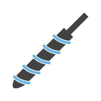 Auger Bit Glyph Blue and Black Icon vector